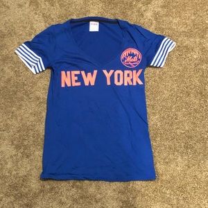 Pink New York Mets baseball shirt